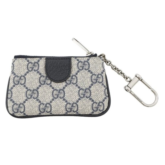 GUCCI Ophidia Key Case GG Supreme/Leather Beige/Navy 671722 - Picture 2 of 10